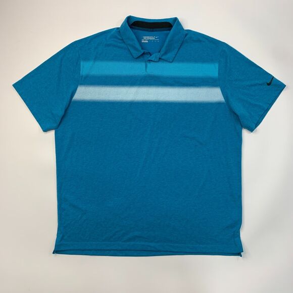 Nike Golf Shirt Men XXL Striped Dri Fit Performance Major Moment Vapor Polo - Picture 2 of 10